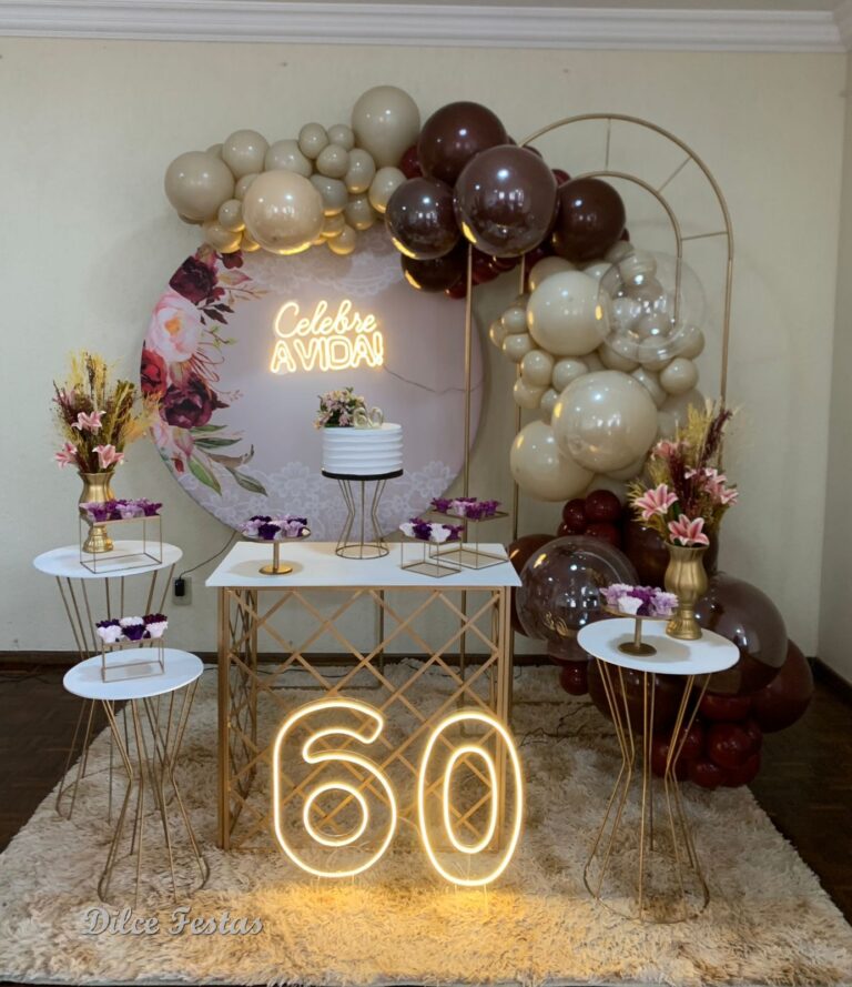 Leia mais sobre o artigo Festa Painel Redondo e Celebre a Vida de LED – Adulto – Trabalho de Bolas Com Arco Orgânico