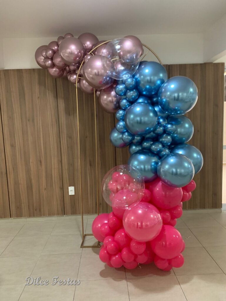 Leia mais sobre o artigo Trabalho de Bolas Com Arco Orgânico- Adulto – Rose, Azul e Pink