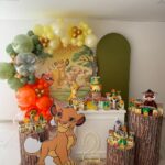 Leia mais sobre o artigo Rei Leão Simba Painel Redondo e Oval –  Trabalho em Balões com Arco Orgânico