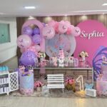 Leia mais sobre o artigo 1 Ano – Jardim Das Borboletas Painel Redondo com Oval e Portal Rosa – Trabalho em Balões com Arco Orgânico